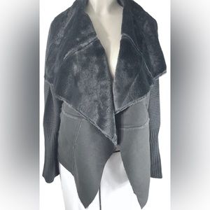 NWT Gia Waterfall Drape Faux Fur Sweater - XL